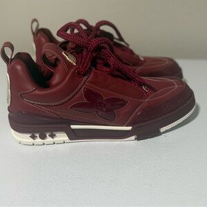 Burgundy Leather Sneakers
